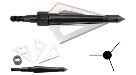 купите Наконечники охотничьи Man-kung MK-3BAL фиксированные, 100 гран, 3 лезвия (3 шт.) в Екатеринбурге