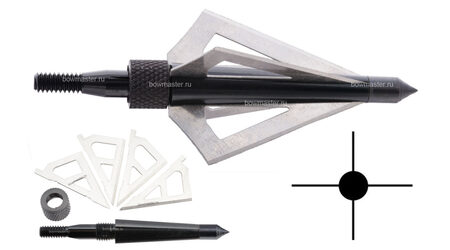 купите Наконечники охотничьи Man-kung MK-4BAL фиксированные, 100 гран, 4 лезвия (3 шт.) в Екатеринбурге