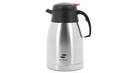 купите Термо-кофейник серебристый c чёрными вставками 1,5 л Stinger HY-CP301-1 в Екатеринбурге