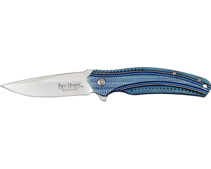 Нож складной Columbia River Ripple Blue Stainless Handle Combo Edge IKBS® Flipper - CR/K405BXS